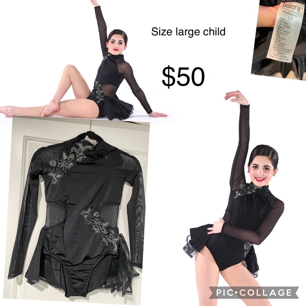 Balera black dance costume - size large child